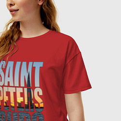 Футболка оверсайз женская Санкт-Петербург Лахта центр, цвет: красный — фото 2