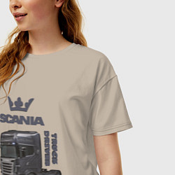 Футболка оверсайз женская Скания truck driver, цвет: миндальный — фото 2