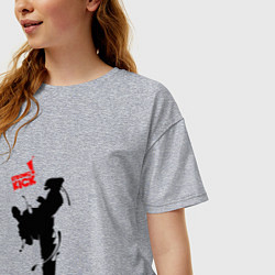 Футболка оверсайз женская Кикбоксинг атака, цвет: меланж — фото 2