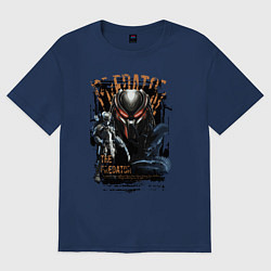 Футболка оверсайз женская Хищник и чужой, цвет: тёмно-синий