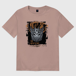 Футболка оверсайз женская Трансформеры знак десептиконов, цвет: пыльно-розовый