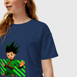 Футболка оверсайз женская Хантер хантер Гон, цвет: тёмно-синий — фото 2