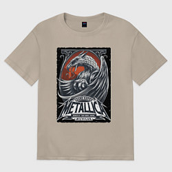 Футболка оверсайз женская Metallica - Michigan playbill Grand rapids, цвет: миндальный