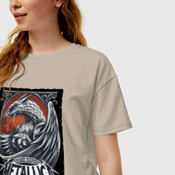 Футболка оверсайз женская Metallica - Michigan playbill Grand rapids, цвет: миндальный — фото 2