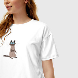 Футболка оверсайз женская Kitten, цвет: белый — фото 2