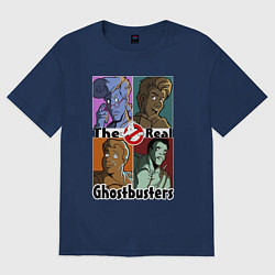 Футболка оверсайз женская The real ghostbusters, цвет: тёмно-синий