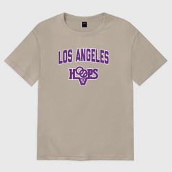 Футболка оверсайз женская Los Angeles hoops, цвет: миндальный
