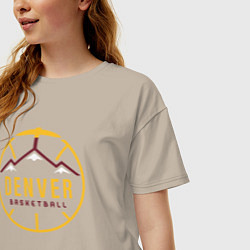 Футболка оверсайз женская Basketball Denver, цвет: миндальный — фото 2