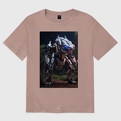 Футболка оверсайз женская Робот в стиле Horizon, цвет: пыльно-розовый