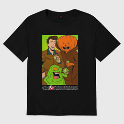 Футболка оверсайз женская Ghostbuster - Peter Slimer Pumpkinhead, цвет: черный