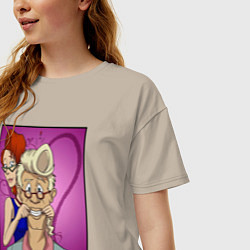 Футболка оверсайз женская Ghostbusters - Egon and Janine, цвет: миндальный — фото 2