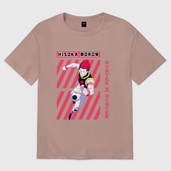 Футболка оверсайз женская Hunter x Hunter Хисока Мороу, цвет: пыльно-розовый