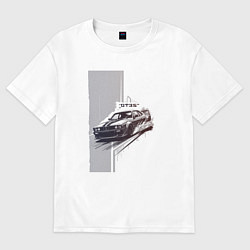 Футболка оверсайз женская Спорткар для уличной гонки, цвет: белый