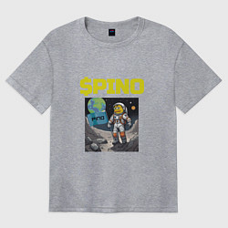 Футболка оверсайз женская Pino на луне, цвет: меланж