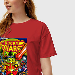 Футболка оверсайз женская Баки о хэр, цвет: красный — фото 2