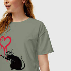 Футболка оверсайз женская Rat heart, цвет: авокадо — фото 2