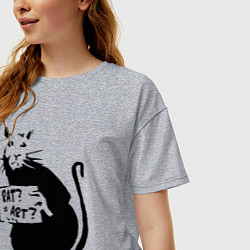 Футболка оверсайз женская Крыса или искусство, цвет: меланж — фото 2