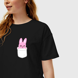 Футболка оверсайз женская Dwaekki in pocket, цвет: черный — фото 2