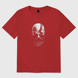 Футболка оверсайз женская Кратос черно-белый, цвет: красный