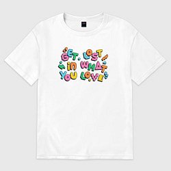 Футболка оверсайз женская Потеряйся в том что любишь, цвет: белый