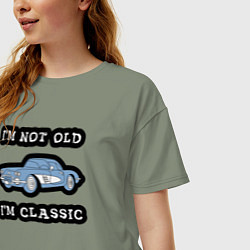 Футболка оверсайз женская Я не старый, я классический, цвет: авокадо — фото 2