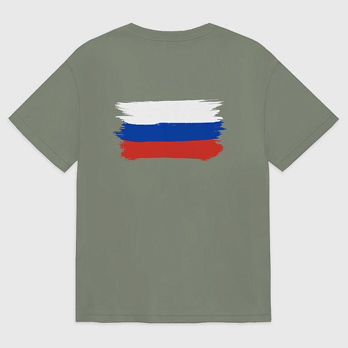 Женская футболка оверсайз Флаг россии нарисованный / Авокадо – фото 2