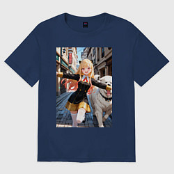 Футболка оверсайз женская Марин Китагава косплей Ани Форджер, цвет: тёмно-синий