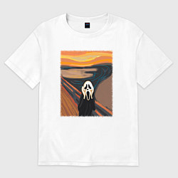 Футболка оверсайз женская Крик картина мунка, цвет: белый