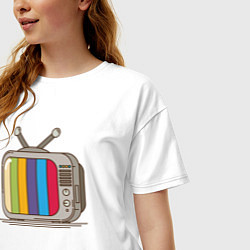 Футболка оверсайз женская Retro television, цвет: белый — фото 2