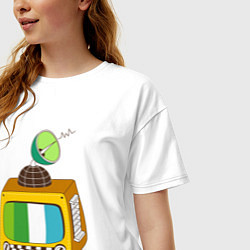 Футболка оверсайз женская Спутниковое тв, цвет: белый — фото 2