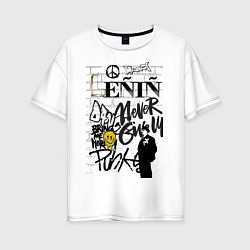 Футболка оверсайз женская Lenin граффити, цвет: белый