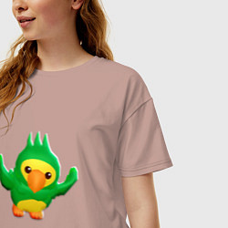 Футболка оверсайз женская Попугай PK XD, цвет: пыльно-розовый — фото 2