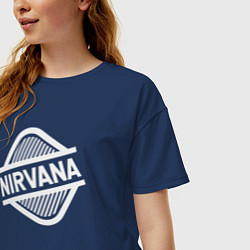 Футболка оверсайз женская Nirvana rock, цвет: тёмно-синий — фото 2
