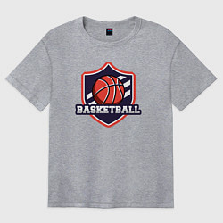 Футболка оверсайз женская Basketball sport, цвет: меланж