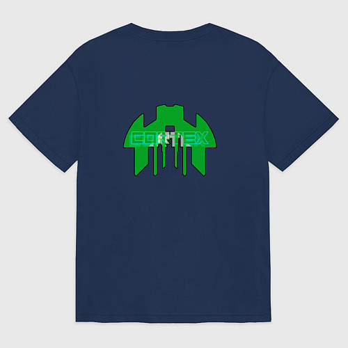 Женская футболка оверсайз Cortex зелёный aneurism iv / Тёмно-синий – фото 2