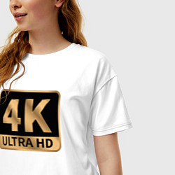 Футболка оверсайз женская 4K Ultra высокое качество, цвет: белый — фото 2