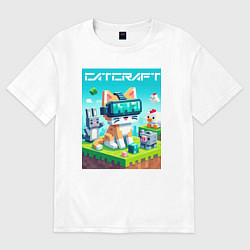 Футболка оверсайз женская Catcraft - collaboration ai art, цвет: белый
