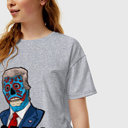 Футболка оверсайз женская Trump obey, цвет: меланж — фото 2
