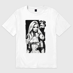 Футболка оверсайз женская Barbie - sketch ai art fantasy, цвет: белый