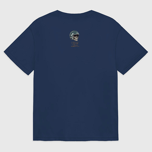 Женская футболка оверсайз Мото-Жизнь / Тёмно-синий – фото 2