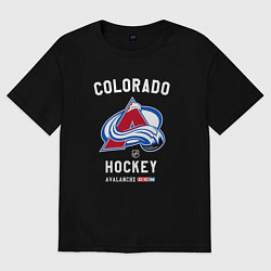 Футболка оверсайз женская Colorado Avalanche team NHL, цвет: черный