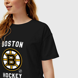Футболка оверсайз женская Boston Bruins team NHL, цвет: черный — фото 2