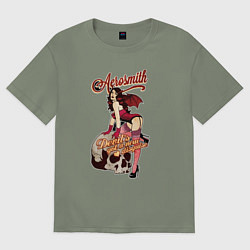 Футболка оверсайз женская Aerosmith Woman, цвет: авокадо