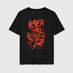 Футболка оверсайз женская Slayer Demon Skull, цвет: черный