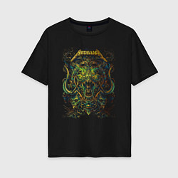 Футболка оверсайз женская Metallica Ornament I, цвет: черный