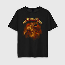 Футболка оверсайз женская Metallica Funny Monster, цвет: черный