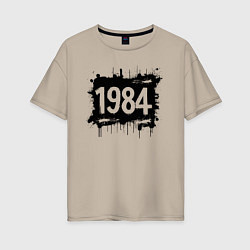 Футболка оверсайз женская Ретро 1984, цвет: миндальный