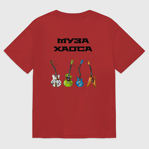 Женская футболка оверсайз Хаоса муза / Красный – фото 2