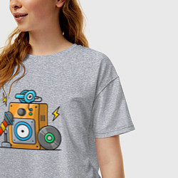 Футболка оверсайз женская Рождение музыки, цвет: меланж — фото 2