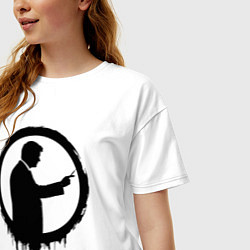 Футболка оверсайз женская Учитель в круге, цвет: белый — фото 2
